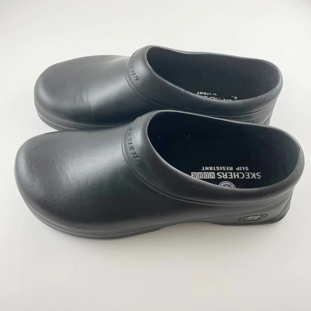 Skechers Men’s Work Slip-on Slip Resistant  Casual Clog - Picture 3 of 10